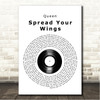 Queen Spread Your Wings Vinyl Record Song Lyric Wall Art Canvas Framed Print