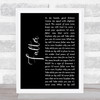 Hundred Reasons Falter Black Script Song Lyric Print