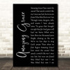 Hymn Amazing Grace Black Script Song Lyric Print