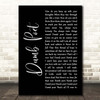 Immaculate Fools Dumb Poet Black Script Song Lyric Print