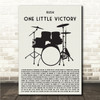 Rush One Little Victory Drum Kit Black Song Lyric Wall Art Canvas Framed Print