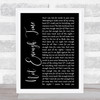 INXS Not Enough Time Black Script Song Lyric Print