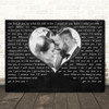 Ruelle I Get To Love You Landscape Black Heart Wedding Photo Song Lyric Wall Art Canvas Framed Print