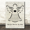 Riley Roth When God Made You My Mother Music Script Angel Song Lyric Wall Art Canvas Framed Print