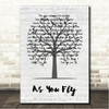 Regina Pierce As You Fly Music Script Tree Song Lyric Wall Art Canvas Framed Print