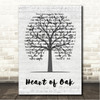 Richard Hawley Heart of Oak Music Script Tree Song Lyric Wall Art Canvas Framed Print