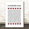 REO Speedwagon Cant Fight This Feeling Red Hearts In Row Song Lyric Wall Art Canvas Framed Print
