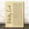Rachael Lampa Perfectly Loved Rustic Script Song Lyric Wall Art Canvas Framed Print