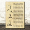 Reef Place Your Hands Rustic Script Song Lyric Wall Art Canvas Framed Print