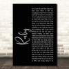 Kaiser Chiefs Ruby Black Script Song Lyric Print