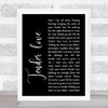 Kenny Thomas Tender love Black Script Song Lyric Print