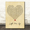 Rihanna Lift Me Up Vintage Heart Song Lyric Wall Art Canvas Framed Print