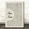 Russell Dickerson Home Sweet Vintage Script Song Lyric Wall Art Canvas Framed Print