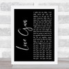 Kiss Love Gun Black Script Song Lyric Print