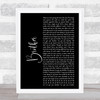Kodaline Brother Black Script Song Lyric Print