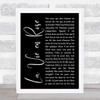 Lady Gaga La Vie en Rose Black Script Song Lyric Print