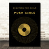 Scouting For Girls Posh Girls Black & Gold Vinyl Record Song Lyric Wall Art Canvas Framed Print