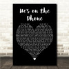 Saint Etienne Hes on the Phone Black Heart Song Lyric Wall Art Canvas Framed Print