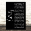 Lemar Lullaby Black Script Song Lyric Print