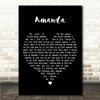Stuart Gillies Amanda Black Heart Song Lyric Wall Art Canvas Framed Print
