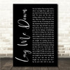 Sam Smith Lay Me Down Black Script Song Lyric Wall Art Canvas Framed Print
