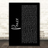 O.A.R. Peace Black Script Song Lyric Print