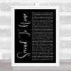 Paul Stanley Second To None Black Script Song Lyric Print