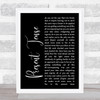 Pearl Jam Present Tense Black Script Song Lyric Print