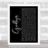 Post Malone Goodbyes Black Script Song Lyric Print
