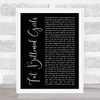 Queen Fat Bottomed Girls Black Script Song Lyric Print