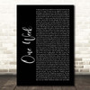 Barenaked Ladies One Week Black Script Song Lyric Print