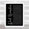 Red Hot Chili Peppers Dark Necessities Black Script Song Lyric Print