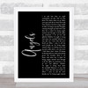 Robbie Williams Angels Black Script Song Lyric Print