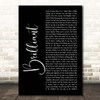 Shinedown Brilliant Black Script Song Lyric Print