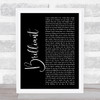 Shinedown Brilliant Black Script Song Lyric Print