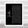 Stereophonics Traffic Black Script Song Lyric Print