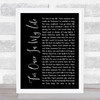 Stevie Wonder For Once In My Life Black Script Song Lyric Print