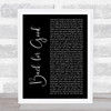 Take That Back For Good Black Script Song Lyric Print
