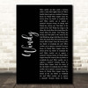 The Association Windy Black Script Song Lyric Print