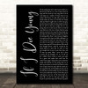 The Band Perry If I Die Young Black Script Song Lyric Print