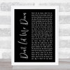 The Beatles Don't Let Me Down Black Script Song Lyric Print