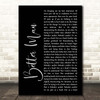 The Courteeners Better Man Black Script Song Lyric Print