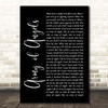 The Script Army of Angels Black Script Song Lyric Print