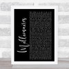 The Script Millionaires Black Script Song Lyric Print