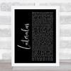 Tool Lateralus Black Script Song Lyric Print
