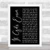 Willie Nelson It Gets Easier Black Script Song Lyric Print