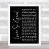 Blur You're So Great Black Script Song Lyric Print
