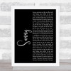 Boney M Sunny Black Script Song Lyric Print