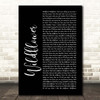 5 Seconds Of Summer Wildflower Black Script Song Lyric Print