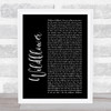 5 Seconds Of Summer Wildflower Black Script Song Lyric Print